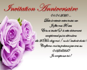 Carte invitation anniversaire adulte