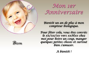 Carte invitation anniversaire fille