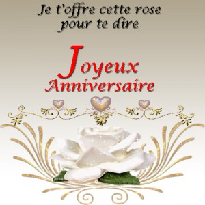 Carte anniversaire rose