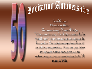 Invitation anniversaire 50 ans