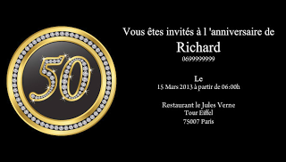 Invitation anniversaire 50 ans