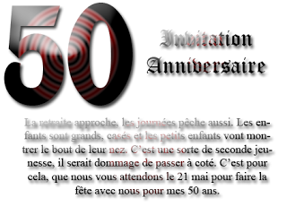 Invitation anniversaire 50 ans