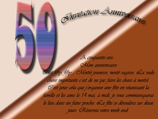 Invitation anniversaire 50 ans