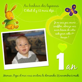  Invitation anniversaire bébé 1 an