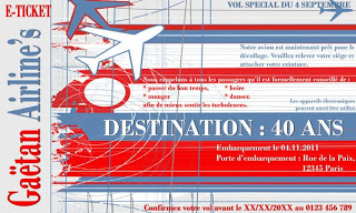 Invitation anniversaire billet d'avion