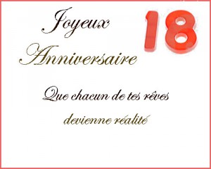 Carte anniversaire 18 ans