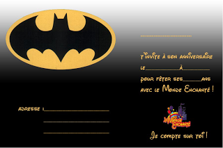 Carte d'anniversaire batman