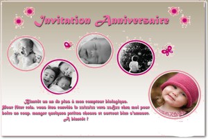 Carte invitation anniversaire fille