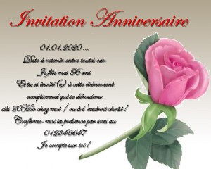 Carte invitation anniversaire adulte