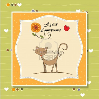 Carte d'anniversaire chat