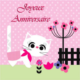 Carte d'anniversaire chat