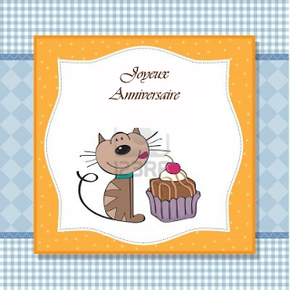 Carte d'anniversaire chat