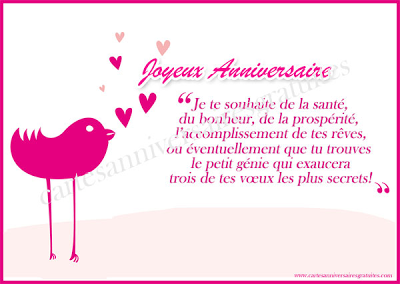 carte et texte anniversaire - un texte d'anniversaire sur une carte