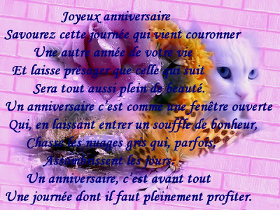 carte et texte anniversaire - un texte d'anniversaire sur une carte