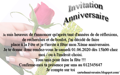 Invitation anniversaire adulte à imprimer gratuit