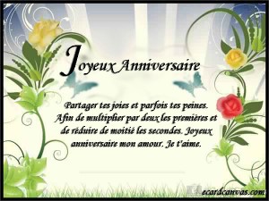 Carte d'anniversaire pour mon mari