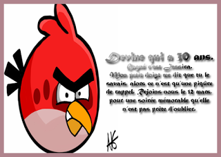 Invitation anniversaire angry birds