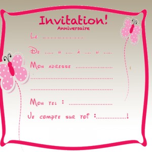 Carte invitation anniversaire gratuite