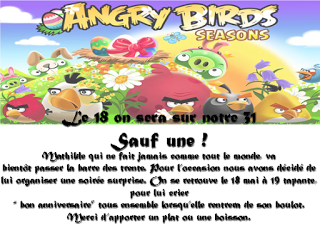 Invitation anniversaire angry birds