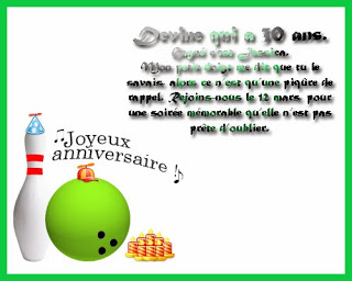 Invitation anniversaire bowling