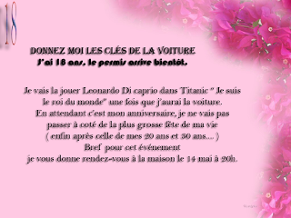 Invitation anniversaire 18 ans