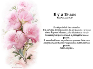 Invitation anniversaire 18 ans