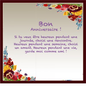 Jolie carte vœux anniversaire