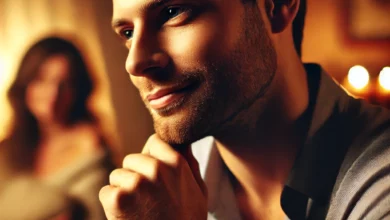 un homme amoureux, perdu dans ses pensées, réfléchissant profondément à quel point il aime sa femme