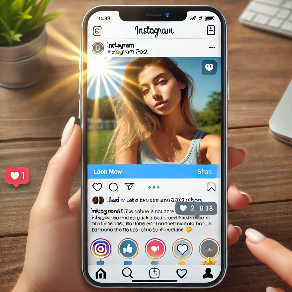 simulation d’un post Instagram avec la photo et la section des commentaires en dessous !